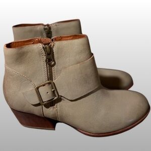 Grey Buckled Booties